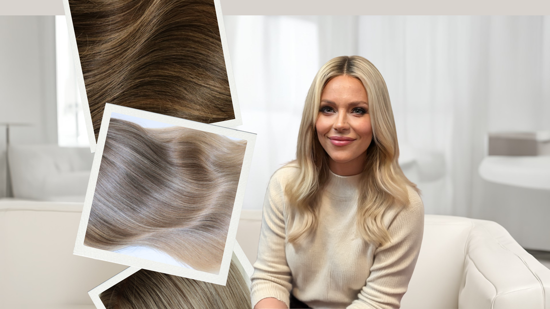 Dimensional human hair wig in natural light showing multi tonal color