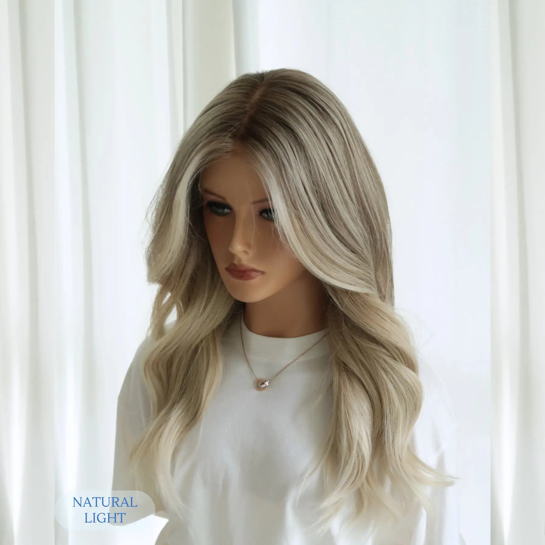 Low Key Ash Blonde Human Hair Wig | Luxury Lace Top | 20 Inch