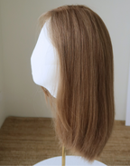 Glueless cap construction of Tawny lace top Remy human hair wig